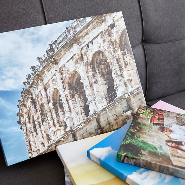 Stretched photo canvas prints with gallery wrap on frame
