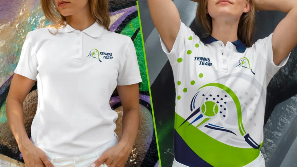 du sieht rechts und links auf dem Bild jeweils ein T Shirt mit All Over Druck