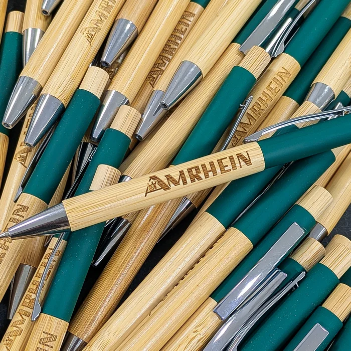 Personalisierte Kugelschreiber für Firma Amrhein, umgesetzt von Lamasuli Schweinfurt