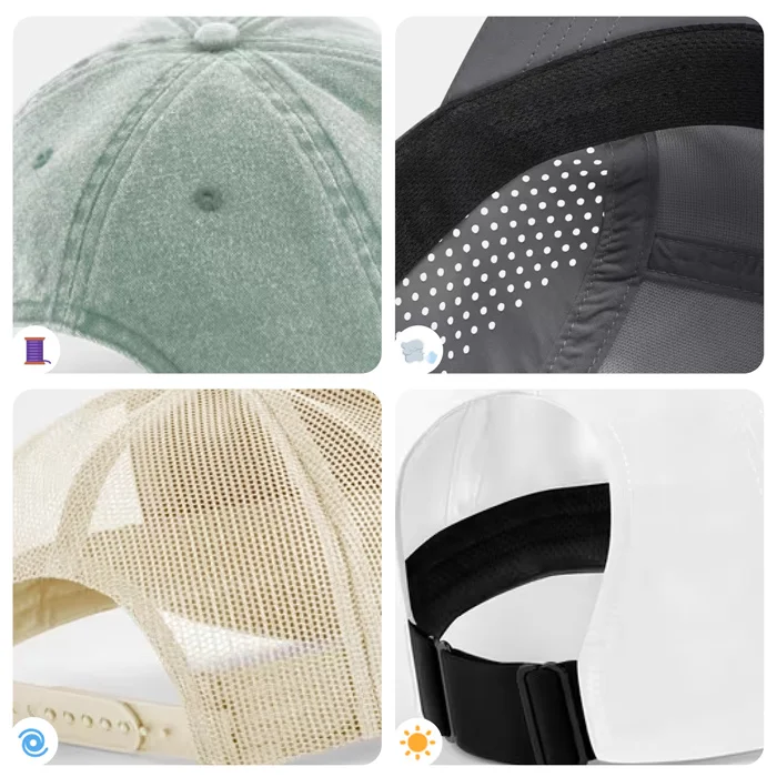 Caps für Events in verschiedenen Materialien: Baumwolle, Polyester und Mischgewebe, Leichte Materialien für draußen, Mesh und Netzstoffe